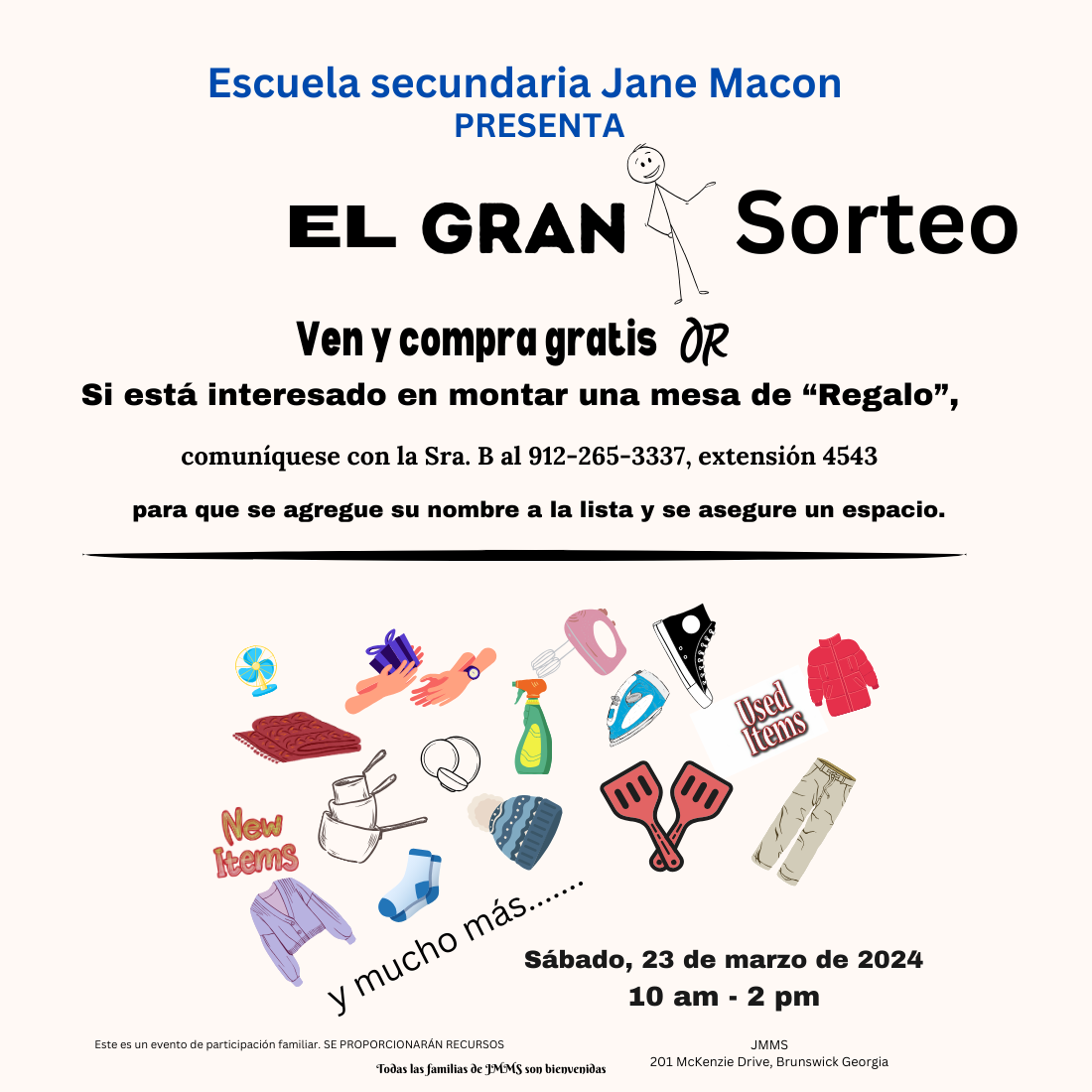The great give away flyer in Spanish